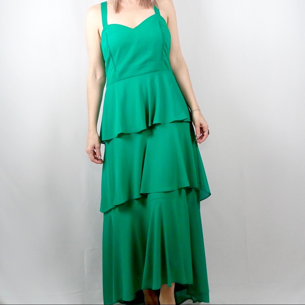 Badgley Mischka Emerald Evening Gown